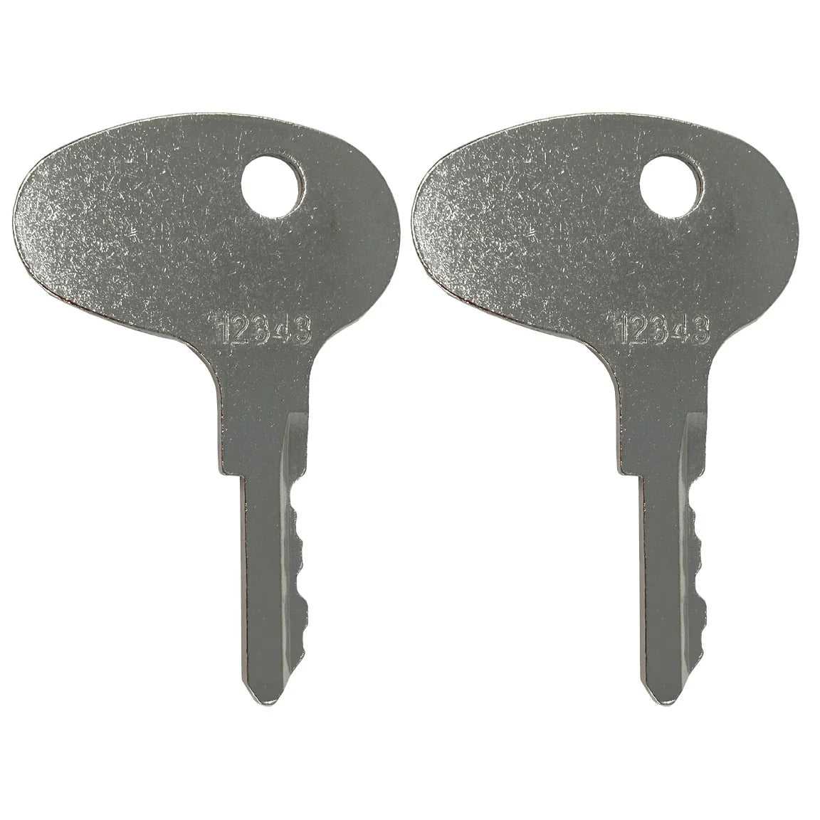 2 x 123243 Ignition Keys for Kubota, CAT / Caterpillar, & Mitsubishi Forklifts