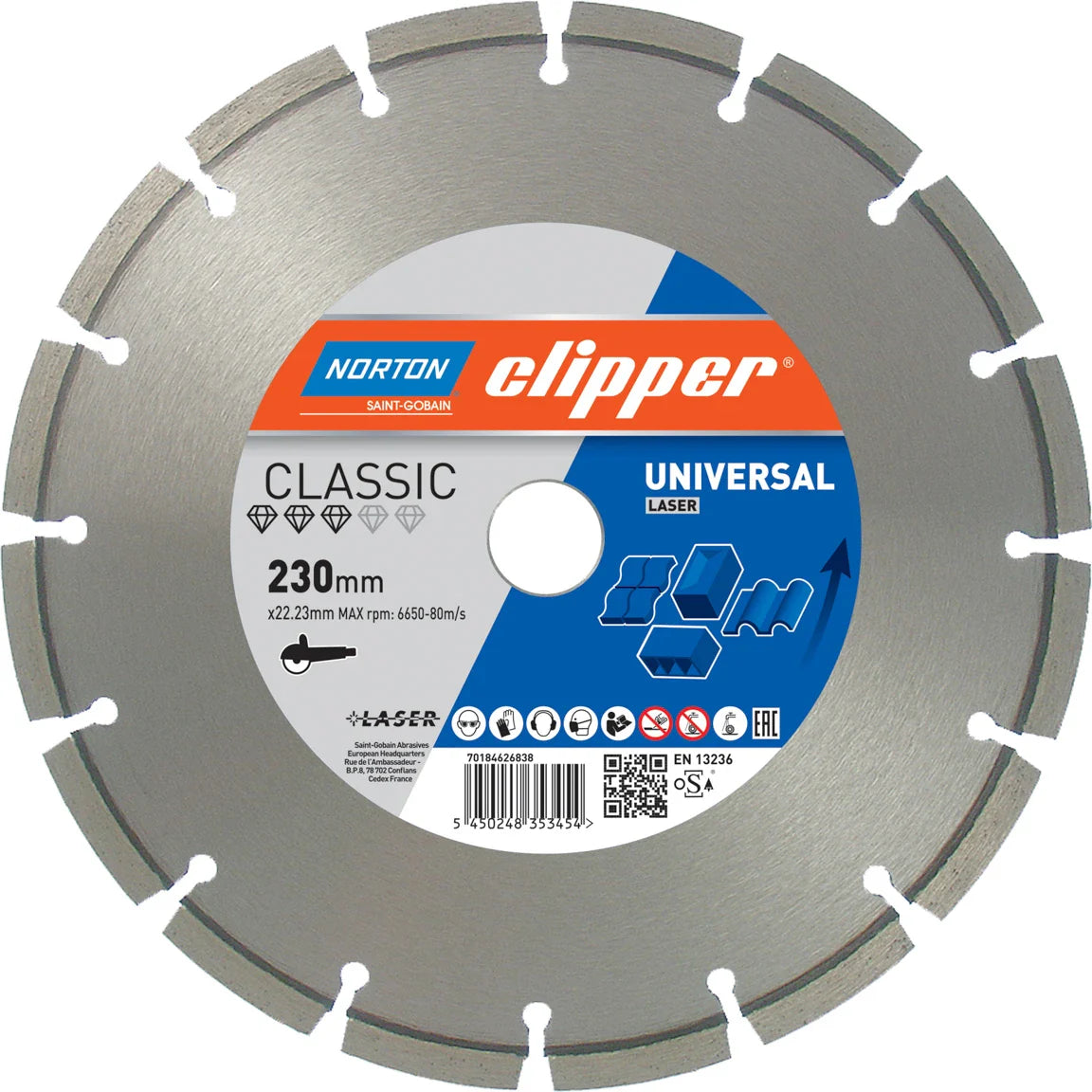 Clipper Classic Universal Laser 125mm General Building Material Blade