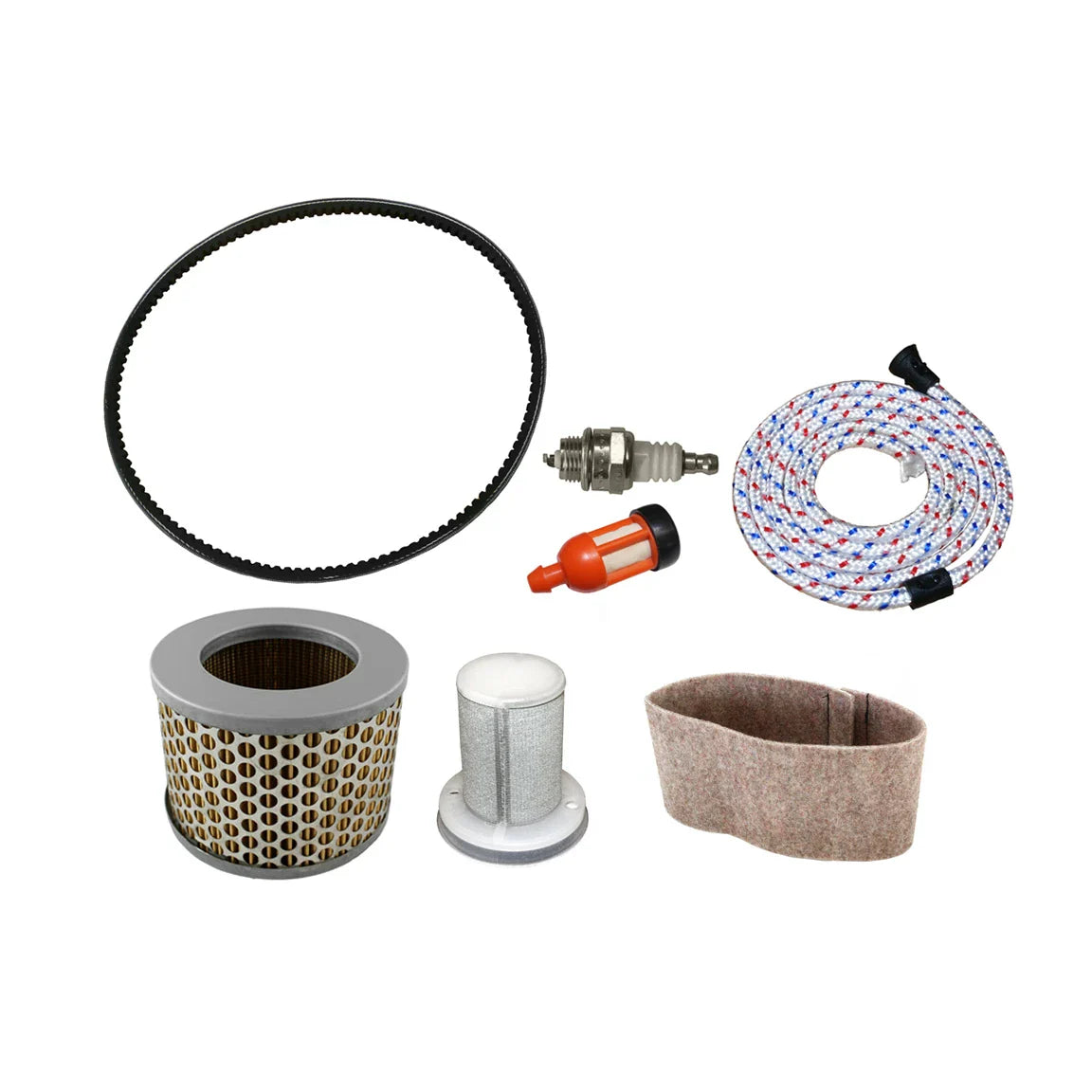 Service Kit - Filters, Spark Plug, Rope, Drive Belt fits Stihl TS350 TS360