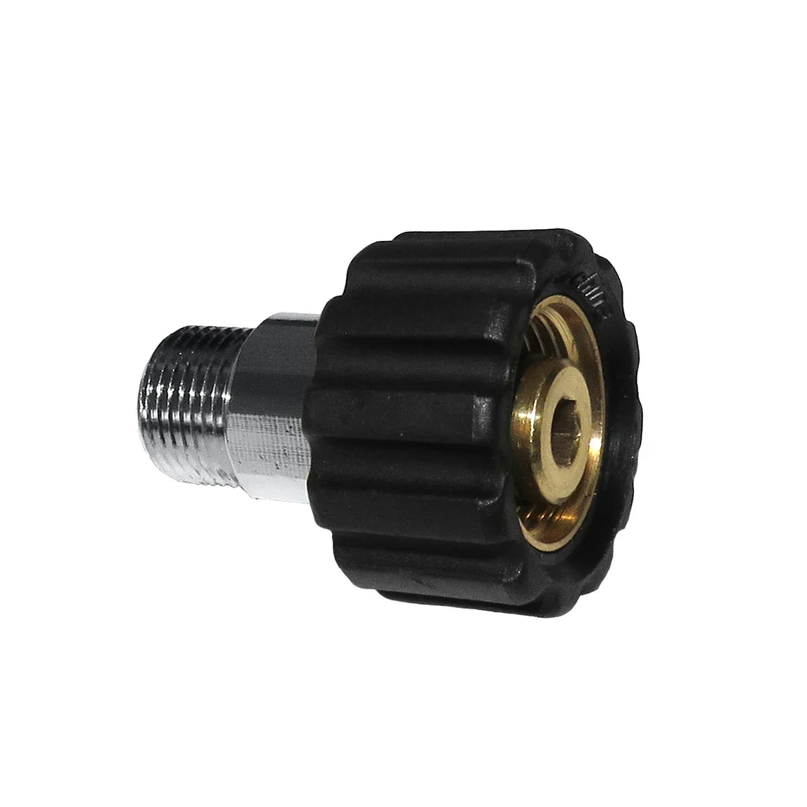 Screw Coupling 14mm Insert 22mm Male - 3/8" Male Black Collar