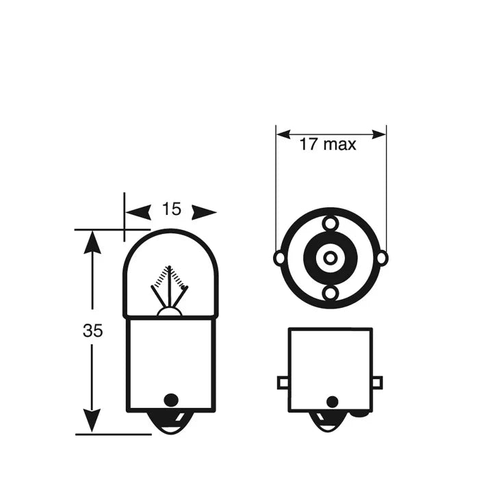 24V 5W BA15S SCC Bulb