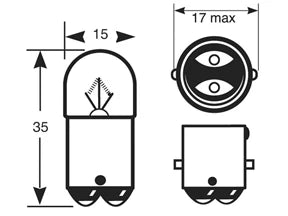 12V 5W BA15D SBC Bulb