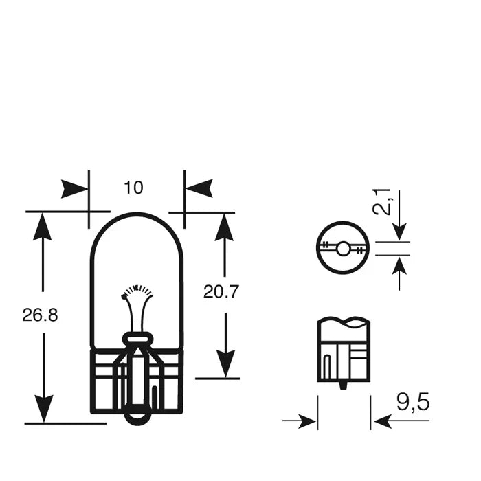 12V 2.0/2.2W WEDGE Bulb