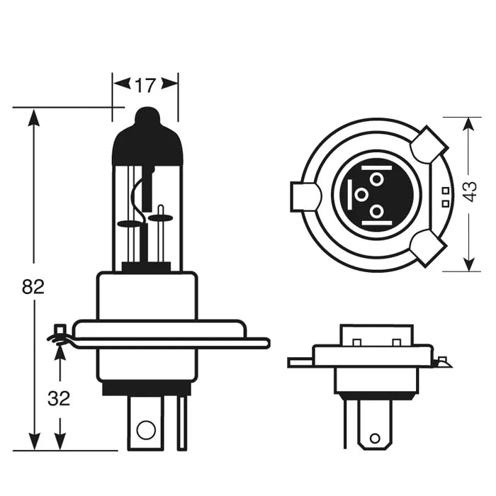 24V 75/70W P43T Bulb