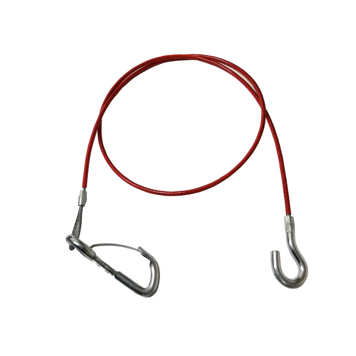 Trailer Breakaway Safety Cable - 1M with Hook and Cable Cover