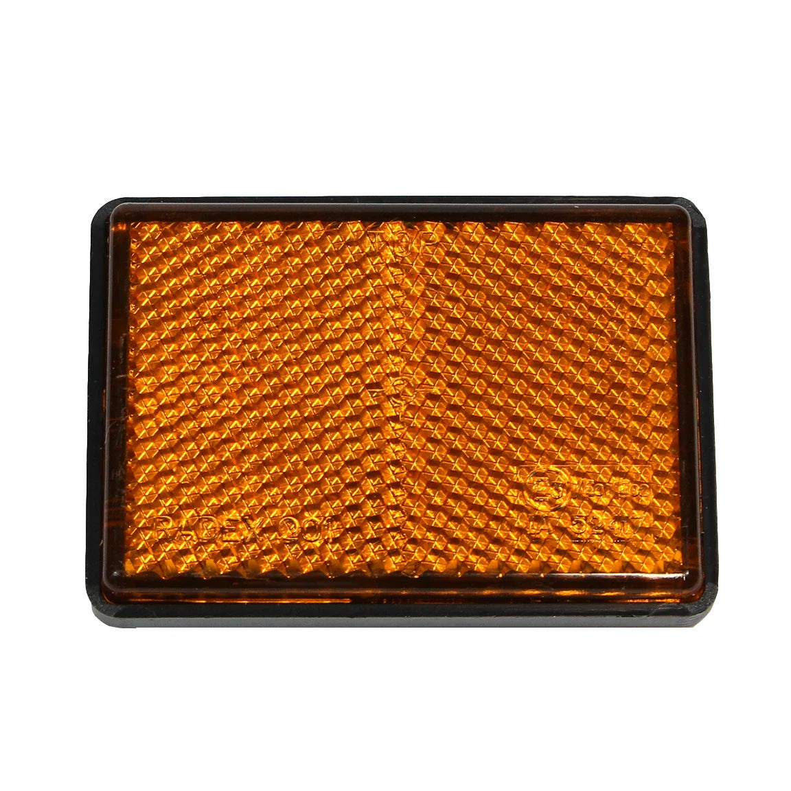 Amber / Orange Rectangular Reflector 62mm x 45mm with Sticker