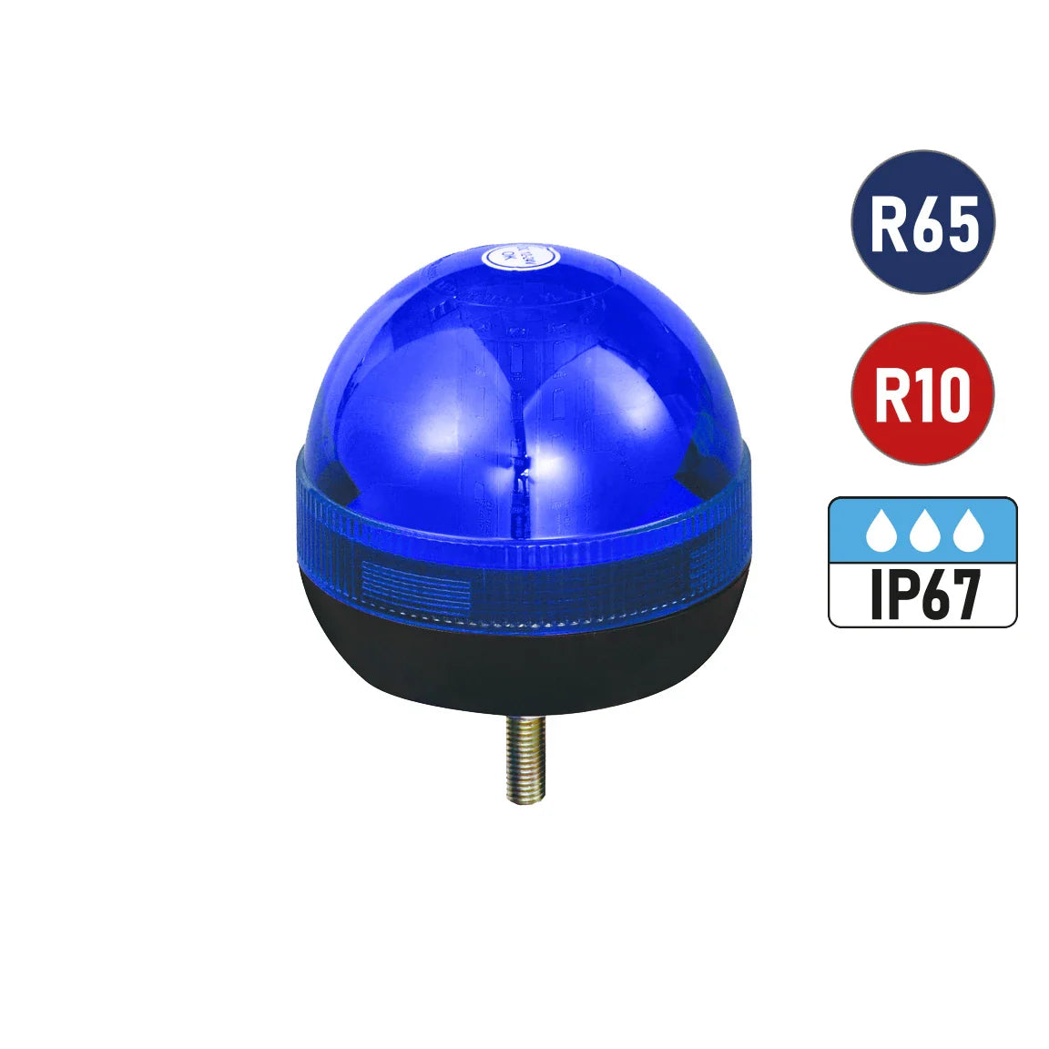 Vision Red 1/2 Lens 12/24V Single Bolt LED Beacon Blue Lens