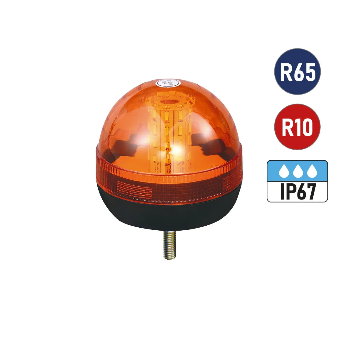 Vision Red 1/2 Lens 12/24V Single Bolt LED Beacon