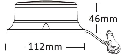 VisionRed Ultra Low Profile Amber LED Beacon Magnetic