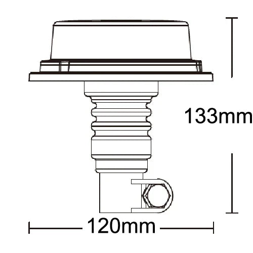 Vision Red Eco Flexible Stem / Pole Mount LED Beacon - AMBER