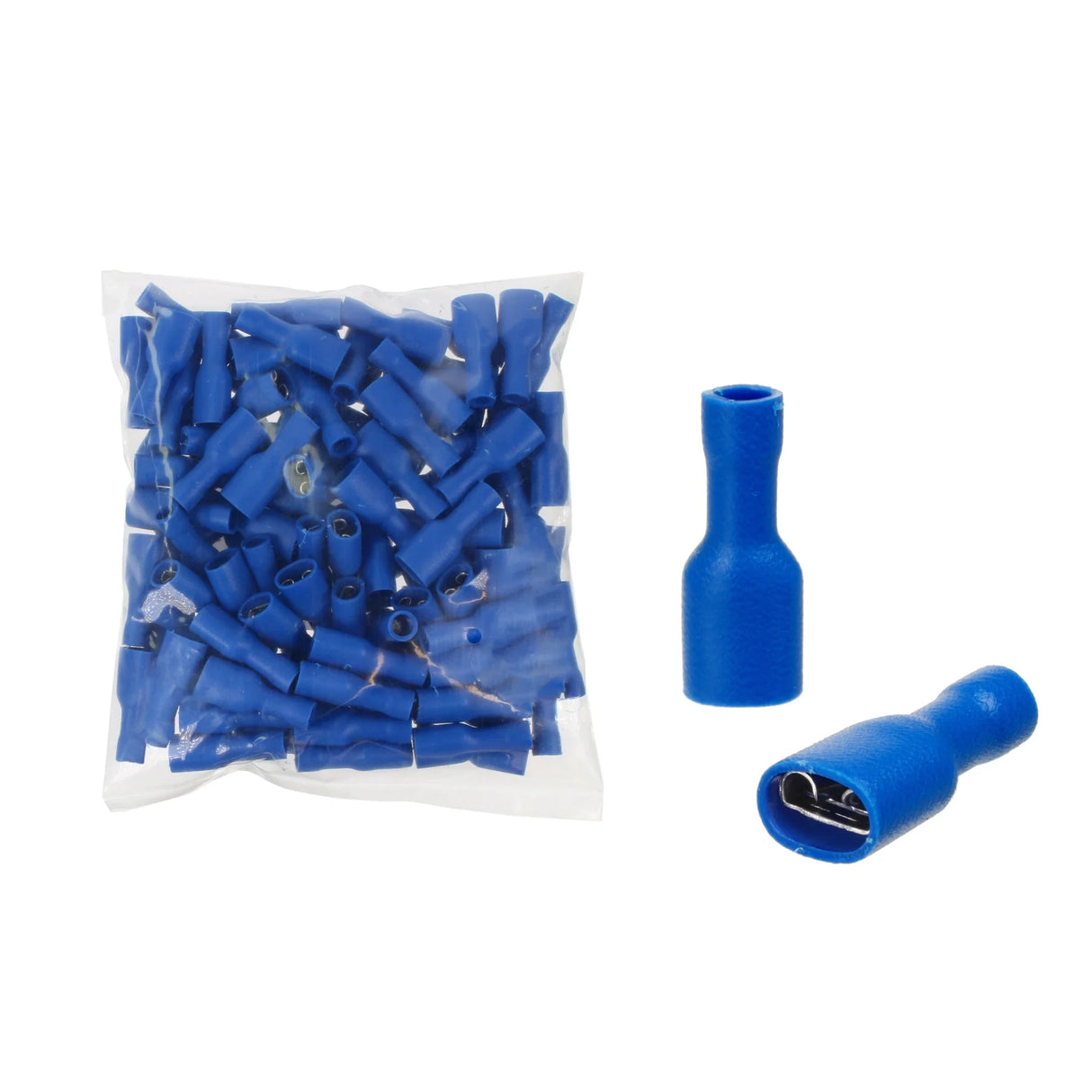 Blue Female Spade Insulated Terminals