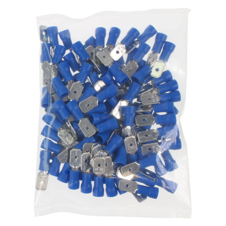 Blue Male Tab Terminal 6.3mm Qty 100