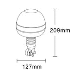 Vision Red 1/2 Lens 12V/24V Flexible Pole LED Beacon