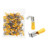 Yellow Piggyback Terminal 6.3mm Qty 100