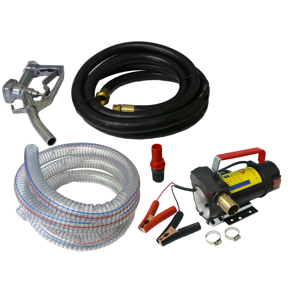 12V Fuel Transfer Pump Kit Inc Nozzle & Hoses