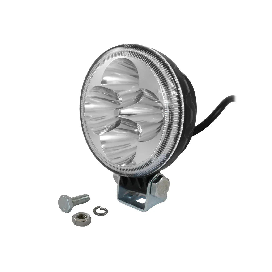 VisionRed 12W Round LED Worklamp 9-32V IP67 - 10" Cable